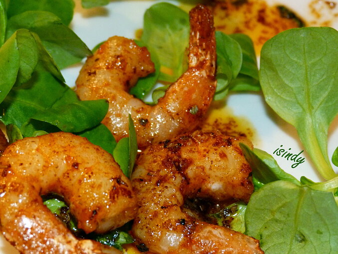 Marinované krevety Gambas na pánvi