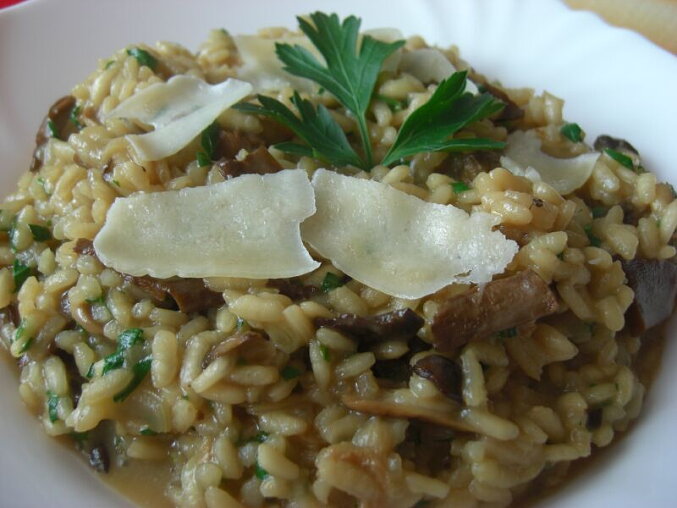 Rizoto s hříbky (risotto ai funghi porcini)