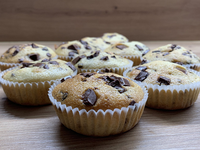 Rychlé muffiny s kousky čokolády